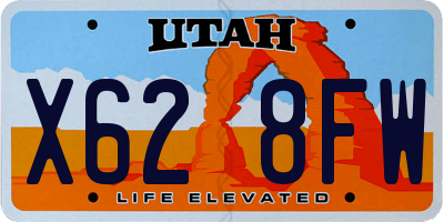 UT license plate X628FW