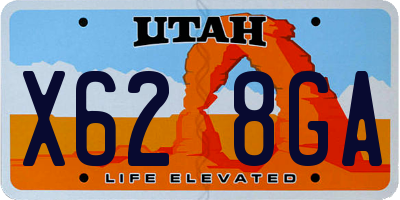 UT license plate X628GA