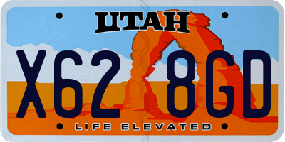UT license plate X628GD
