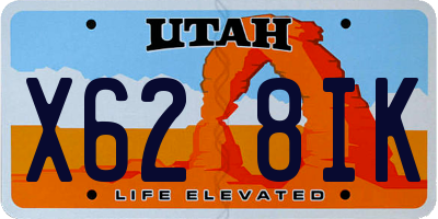 UT license plate X628IK