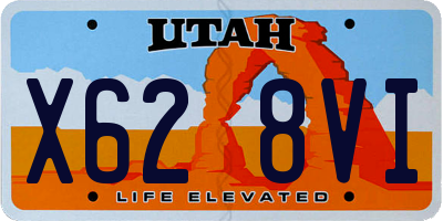 UT license plate X628VI