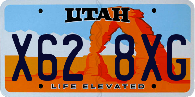 UT license plate X628XG