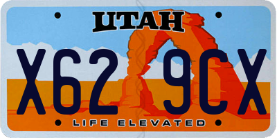 UT license plate X629CX