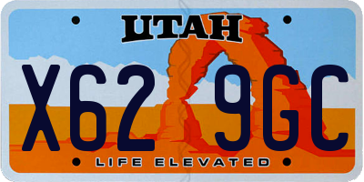 UT license plate X629GC