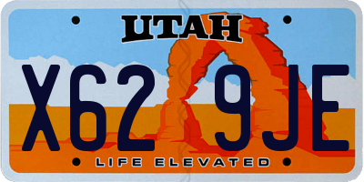 UT license plate X629JE