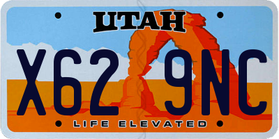 UT license plate X629NC