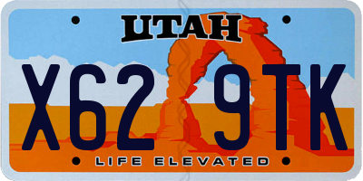 UT license plate X629TK