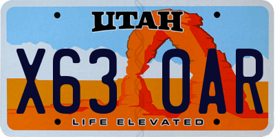 UT license plate X630AR