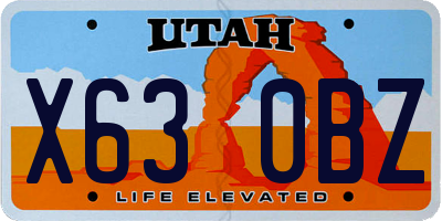 UT license plate X630BZ