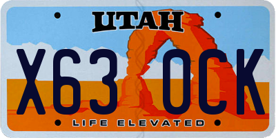 UT license plate X630CK