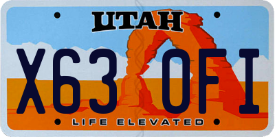 UT license plate X630FI