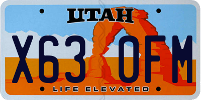 UT license plate X630FM