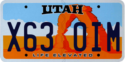 UT license plate X630IM