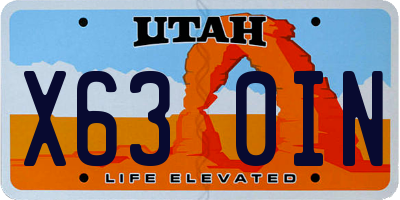 UT license plate X630IN