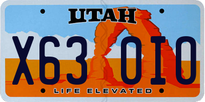 UT license plate X630IO