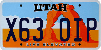 UT license plate X630IP