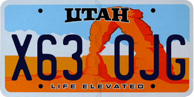 UT license plate X630JG