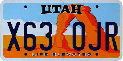 UT license plate X630JR