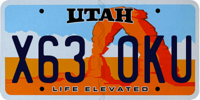 UT license plate X630KU