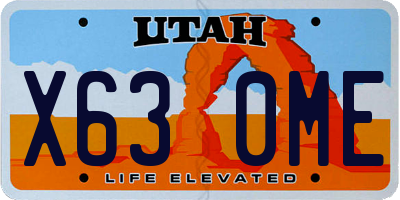 UT license plate X630ME