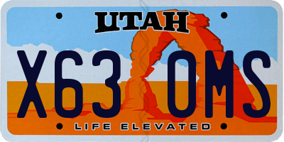 UT license plate X630MS