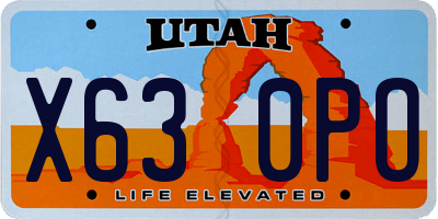 UT license plate X630PO