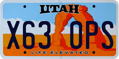 UT license plate X630PS