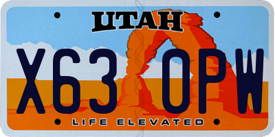 UT license plate X630PW