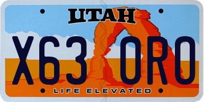 UT license plate X630RO
