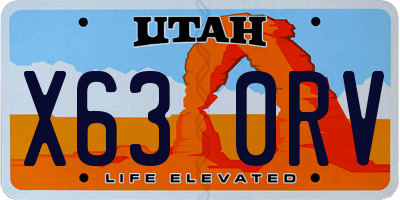 UT license plate X630RV