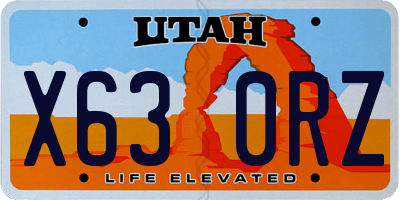 UT license plate X630RZ
