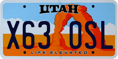 UT license plate X630SL