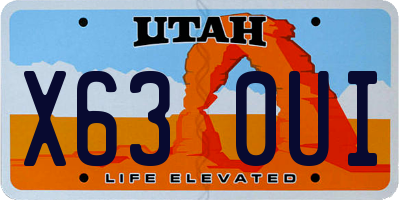 UT license plate X630UI