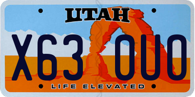 UT license plate X630UO