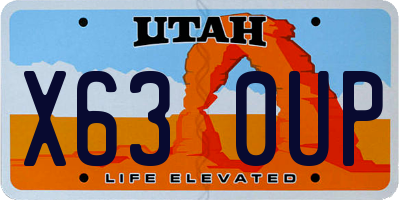 UT license plate X630UP