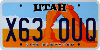 UT license plate X630UQ