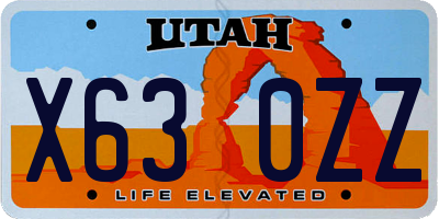 UT license plate X630ZZ
