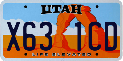 UT license plate X631CD