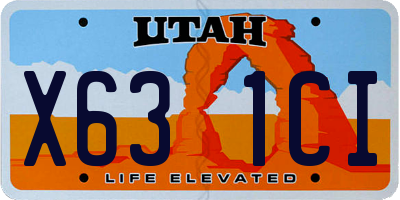UT license plate X631CI