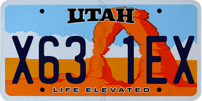 UT license plate X631EX