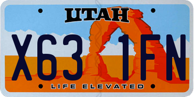 UT license plate X631FN