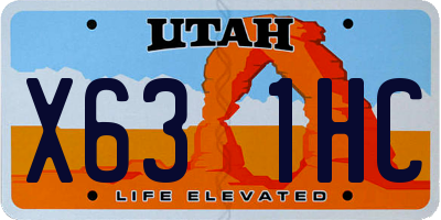 UT license plate X631HC