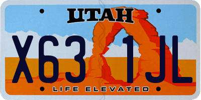 UT license plate X631JL