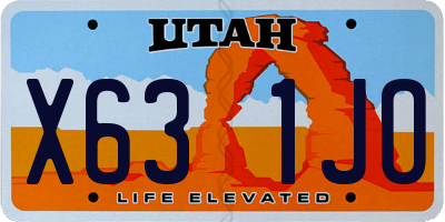 UT license plate X631JO