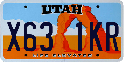 UT license plate X631KR
