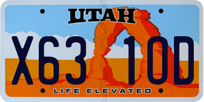UT license plate X631OD