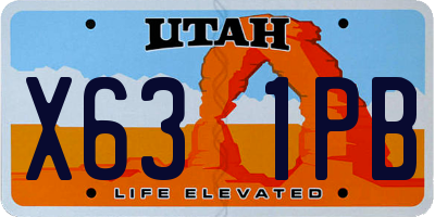 UT license plate X631PB
