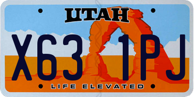 UT license plate X631PJ