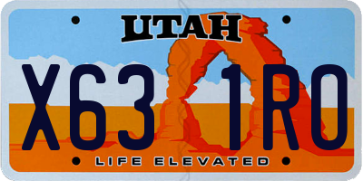 UT license plate X631RO