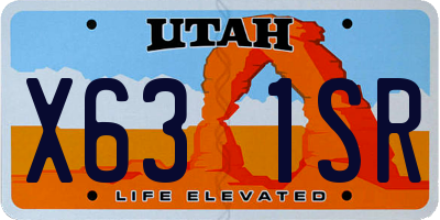 UT license plate X631SR